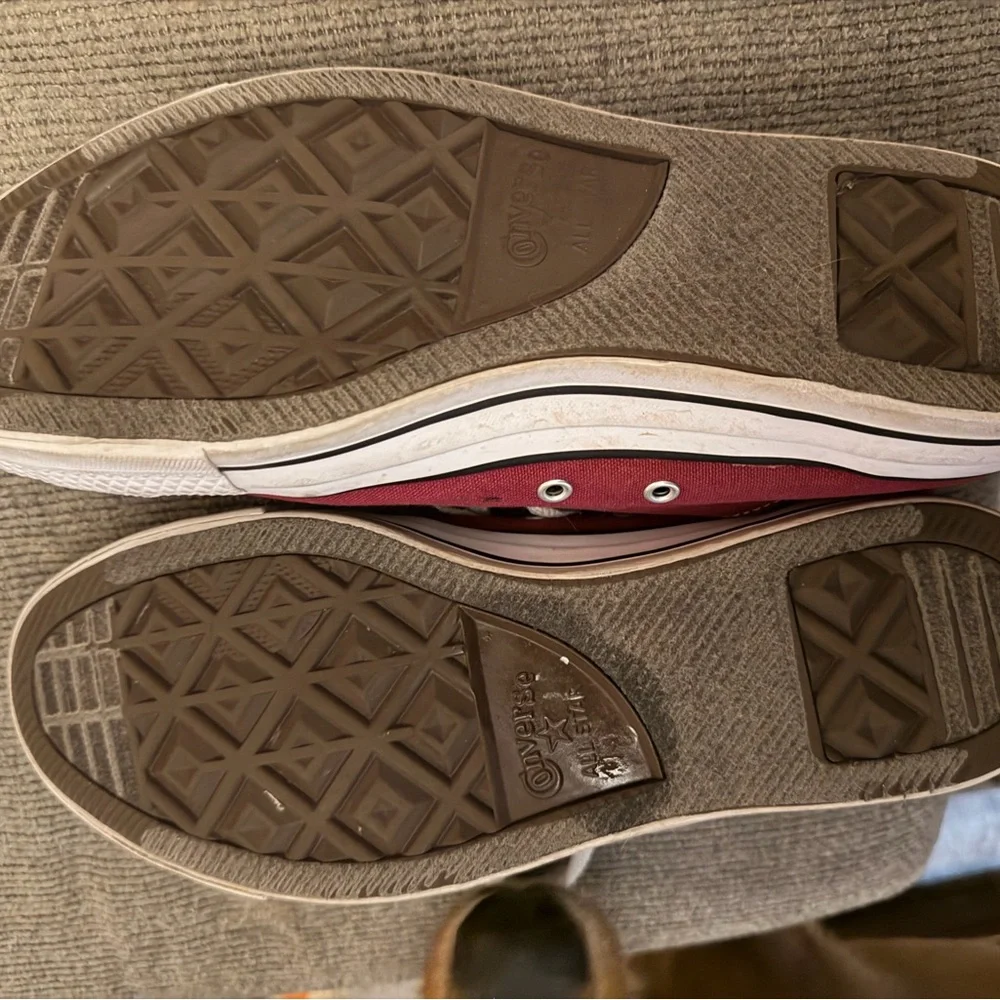 Converse Red and White Canvas Sneakers - Picture 3 of 4